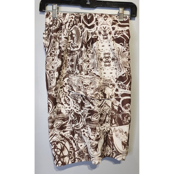 Pacific & Co Swim Trunks Men Small Brown‎ All Over Print Drawstring Boardshorts - Picture 5 of 12